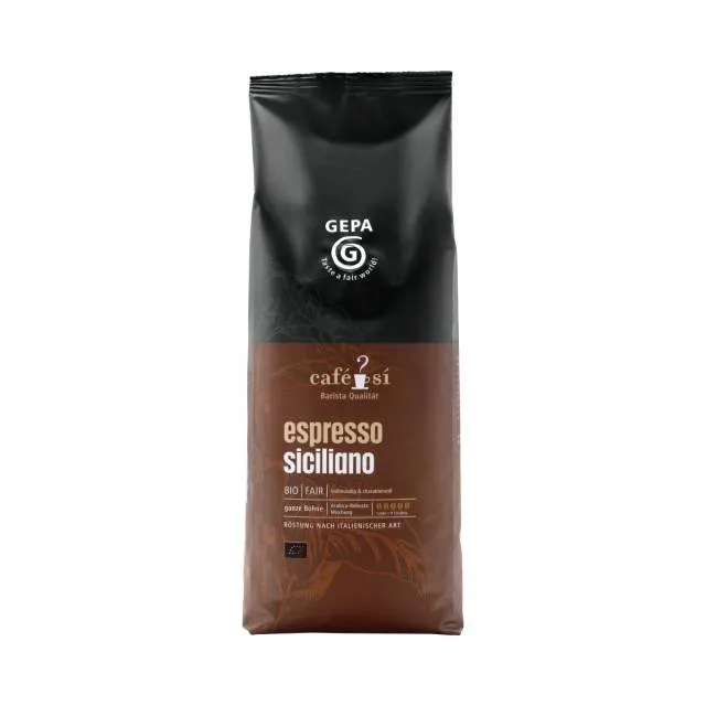Gepa Cafe Si Espresso Siciliano 1kg Ganze Bohne, Bio Fairtrade