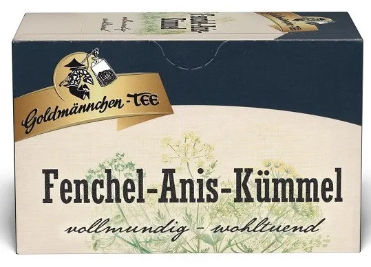 Thé Goldmännchen au fenouil, à l'anis et au cumin, 20 sachets de 1,5 g