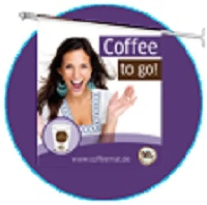 COFFEEMAT Werbefahne Coffee to go
