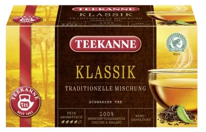 Teekanne Klassik Schwarzer Tee 20 Teebeutel, Rainforest Alliance
