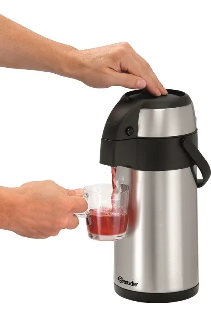 Bartscher Cruche isotherme à pompe 3 litres argent-noir