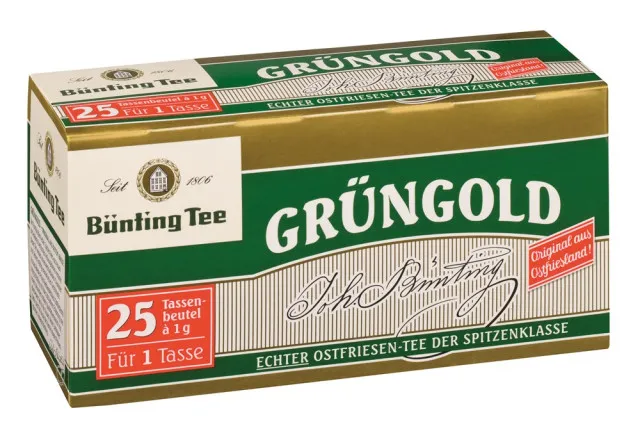Thé Bünting Grüngold Thé de Frise orientale 25 sachets de 1 g