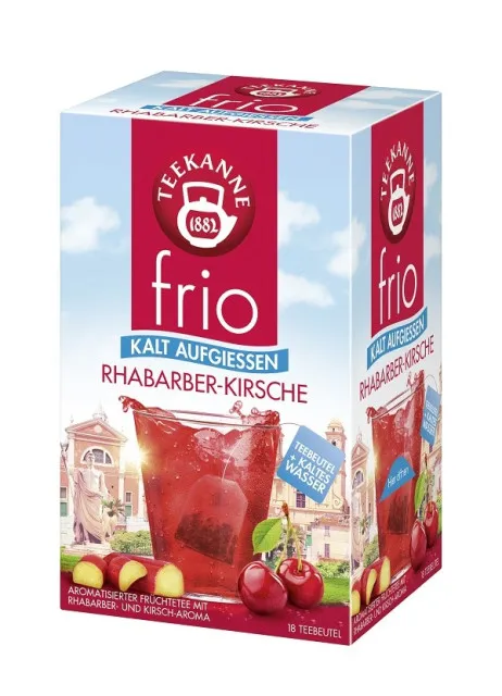 Teekanne frio Rharbarber Kirsche 18 Teebeutel