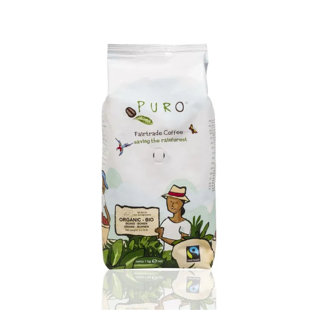 Puro Fairtrade Bio Organic 9 x 1 kg Grains entiers, Bio Fairtrade