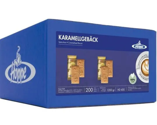 Hoppe biscuits au caramel 200 pièces emballées individuellement