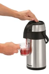 Bartscher Cruche isotherme à pompe 3 litres argent-noir