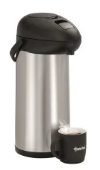 Bartscher Cruche isotherme à pompe 5 litres argent-noir