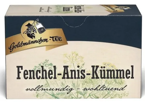 Thé Goldmännchen au fenouil, à l'anis et au cumin, 20 sachets de 1,5 g