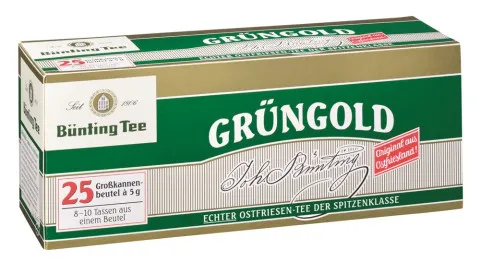 Thé Bünting Grüngold Thé de Frise orientale 25 x 5 g, portions pour théière