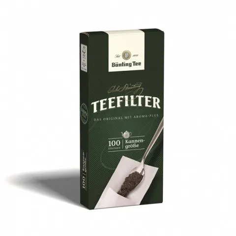 Bünting Filtres à thé avec languette de préhension, 100 pièces